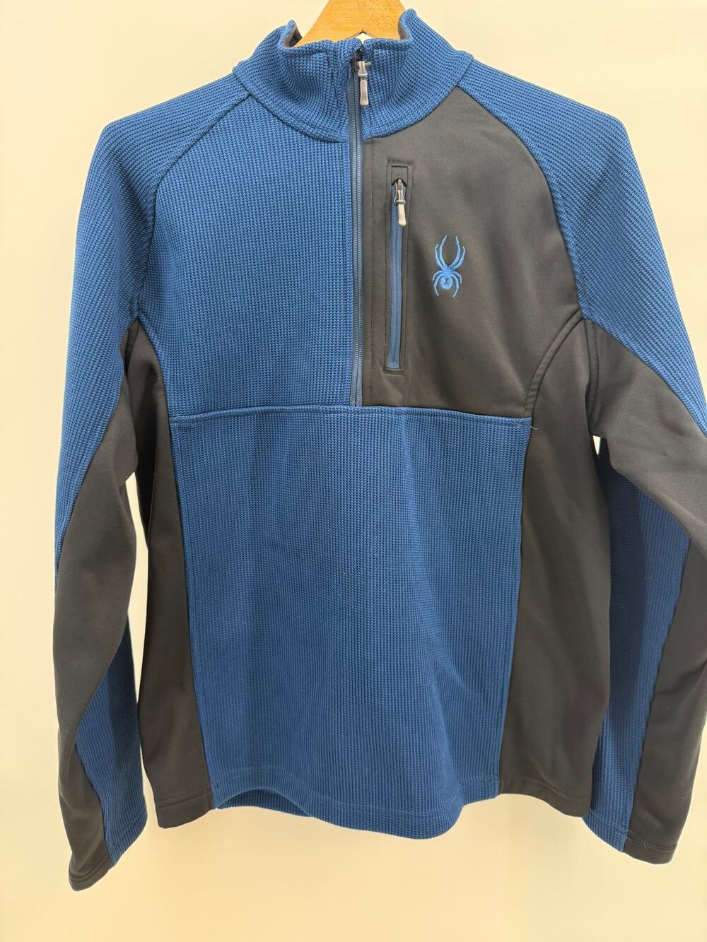 Spyder Men's Half Zip Gait Knit Sweater Pullover Jacket Blue Size M